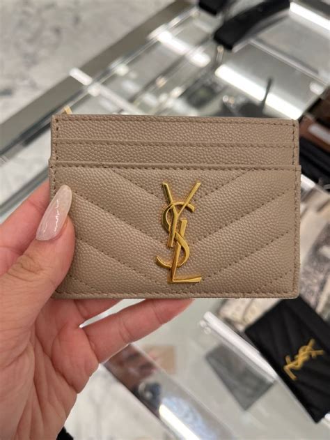 ysl dark beige card holder